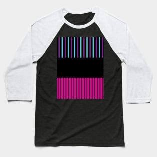 Colour Pop Stripes - Pink, Purple, Blue and Black Baseball T-Shirt